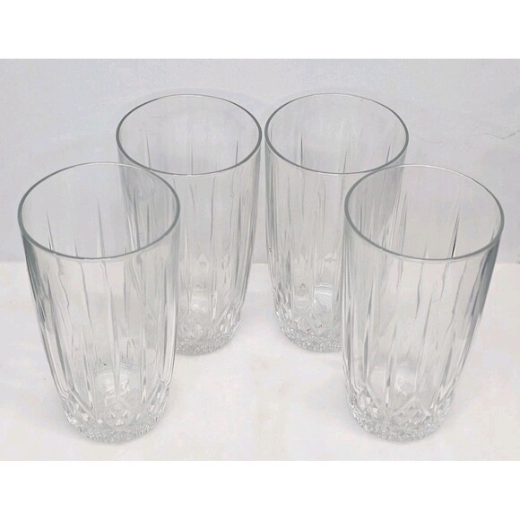 Vtg Anchor Hocking Canfield Highball Clear Glasses-‎ Set Of 4 - Picture 1 of 8